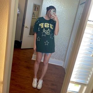 Handmade Vintage Rhinestone Star Outline Shirt